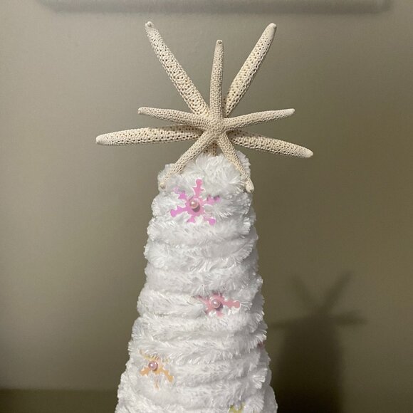 Set of 3 Handmade White Christmas Trees-Starfish Christmas Trees - Picture 10 of 11